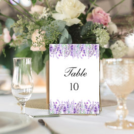 Invitation Lavender Floral Purple Mariage Tableau Numéro Cart
