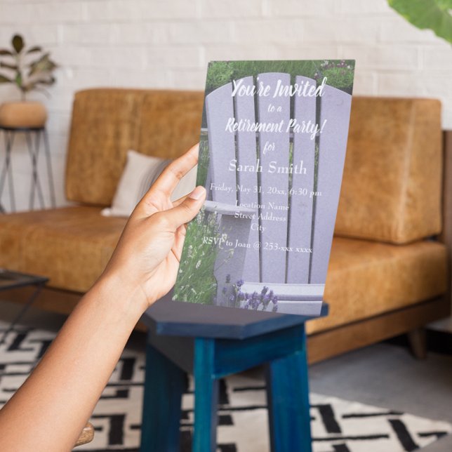 Invitation Lavender Garden Chair Photo Retirement Party (In Situ)