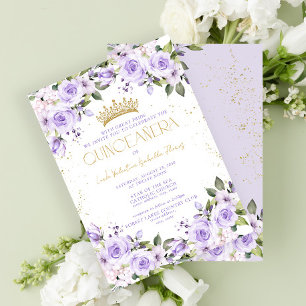 Invitation Lavender Gold Quinceañera Mis Quince 15 Años