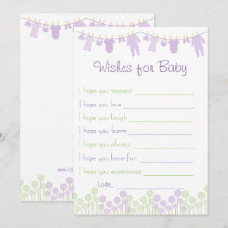 Invitation Lavender & Green Baby shower Wings For Baby Game