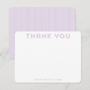 Invitation Lavender Herringbone Motif Merci Notes