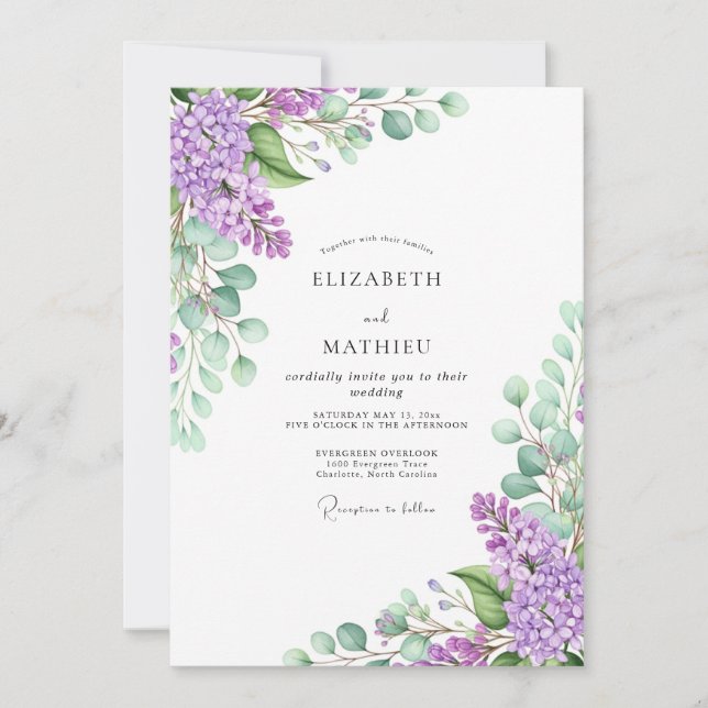 Invitation Lavender Idyllic Spring Wedding (Devant)