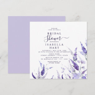 Invitation Lavender Lilac Fête des mariées végétale florale