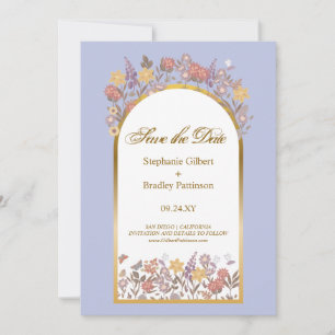Invitation Lavender Mariage Élégant Enregistrer La Date Invit