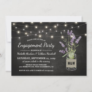 Invitation Lavender Mason Jar Lights Russe Engagement Party