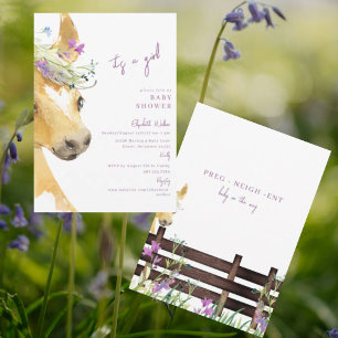 Invitation Lavender Pony Fleur sauvage C'est un Baby shower d