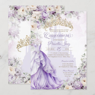 Invitation Lavender Purple Princess Fairytale Quinceañera