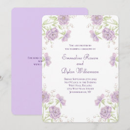 Invitation Lavender Purple Rose Wedding