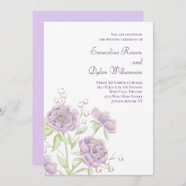 Invitation Lavender Purple Rose Wedding
