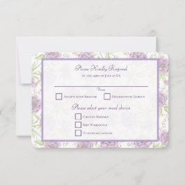 Invitation Lavender Purple Rose Wedding RSVP Reply