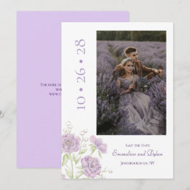 Invitation Lavender Purple Rose Wedding Save the Date