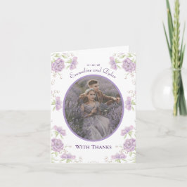 Invitation Lavender Purple Rose Wedding Thank You Cards Photo
