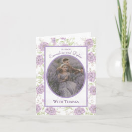 Invitation Lavender Purple Rose Wedding Thank You Cards Photo