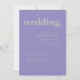 Invitation Lavender Silver Minimal Earth Tone Wedding