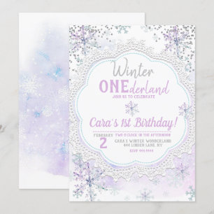 Invitation Lavender Winter Onederland 1er anniversaire