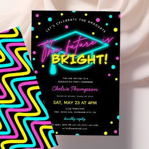 Invitation L'avenir est Bright Neon Graduation Party