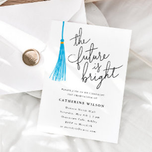 Invitation L'Avenir Est Bright Sky Blue Graduation Party