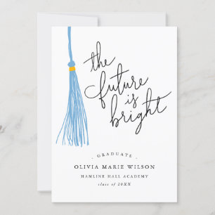Invitation L'Avenir Est Clair Bleu Tassel Graduation