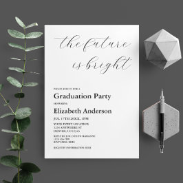 Invitation L'Avenir Est Clair Minimaliste Graduation De Scrip