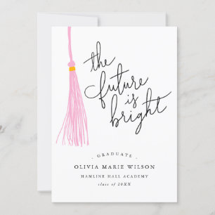 Invitation L'Avenir Est Clair Pink Tassel Graduation