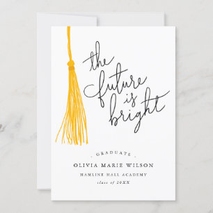 Invitation L'Avenir Est Un Brillant Tassel Jaune Graduation