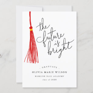 Invitation L'Avenir Est Une Citation Lumineuse Red Tassel Gra