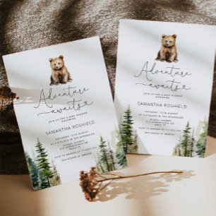 Invitation L'aventure attend le baby shower