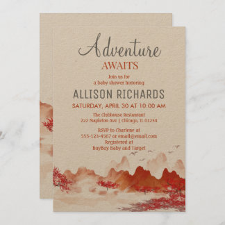 Invitation L'aventure attend le baby shower d'automne foresti