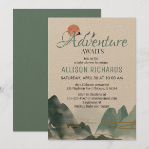 Invitation L'aventure attend le baby shower de voyage de la c