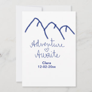 Invitation L'aventure attend le cœur de la montagne bleue ajo