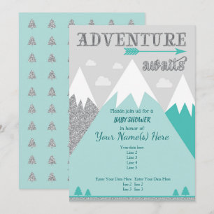 Invitation L'aventure attend l'invitation du Baby shower de m