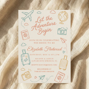 Invitation L'aventure commence enterrement de vie de jeune fi
