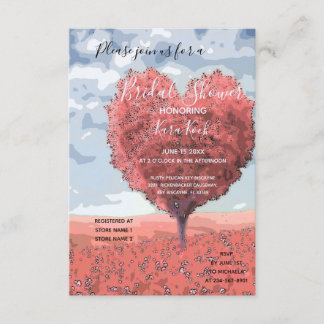 Invitation "L'aventure commence"| Fête de l'mariée Coeur rose