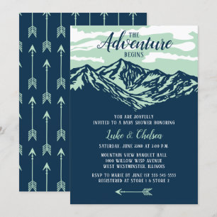 Invitation L'aventure commence le Baby shower rustique de mon