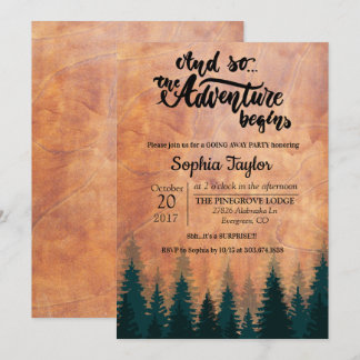Invitation L'aventure commence l'invitation d'adieu