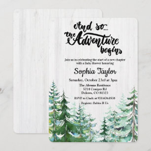 Invitation L'aventure commence l'invitation du Baby shower