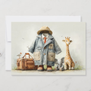 Invitation L'Aventure Safari du Petit Explorateur 1er Anniver