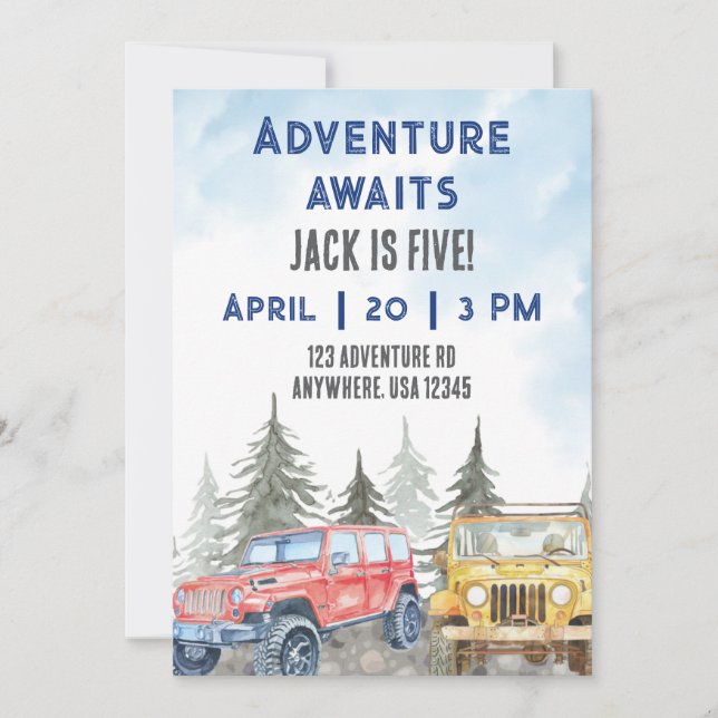 Invitation L'aventure vous attend (Devant)