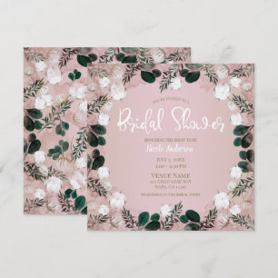 Invitation Lavis Taupe Coton Floralité Bridal Shower