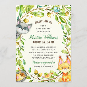 Invitation L'Baby shower des bois est neutre sur le plan du g