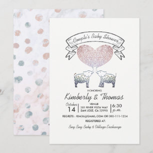 Invitation L'Baby shower d'un couple d'amour neutre