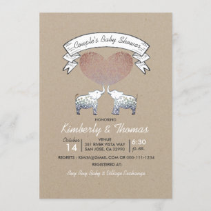 Invitation L'Baby shower d'un couple d'amour neutre