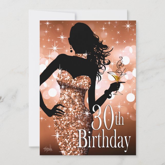 Invitation Le 30e anniversaire de la Bling Sparkle| bronze (Devant)
