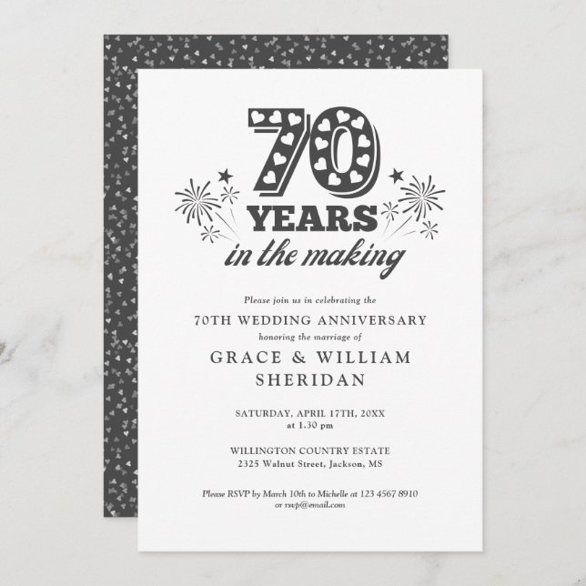 Invitation Le 70e anniversaire du Mariage (Devant / Derrière)