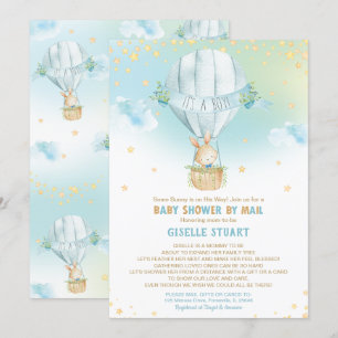 Invitation Le Baby shower de ballon à air chaud de Bunny Rabb