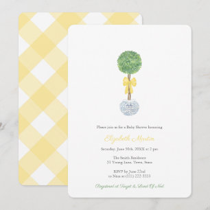 Invitation Le Baby shower de charme des Hamptons jaunes et ve