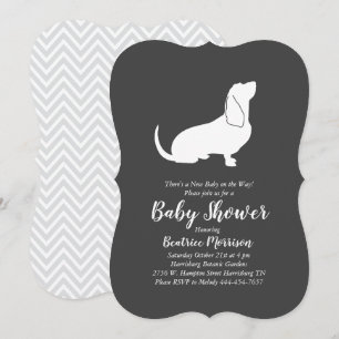 Invitation Le Baby shower de Chien de Hound Basset est neutre