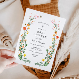 Invitation Le Baby shower de Jardin peut être Fleur sauvage