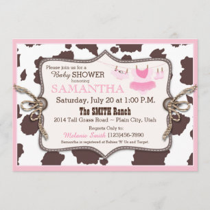 Invitation Le Baby shower de la fille rose Tutu