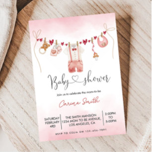 Invitation Le baby shower de la ligne de vêtements de valenti